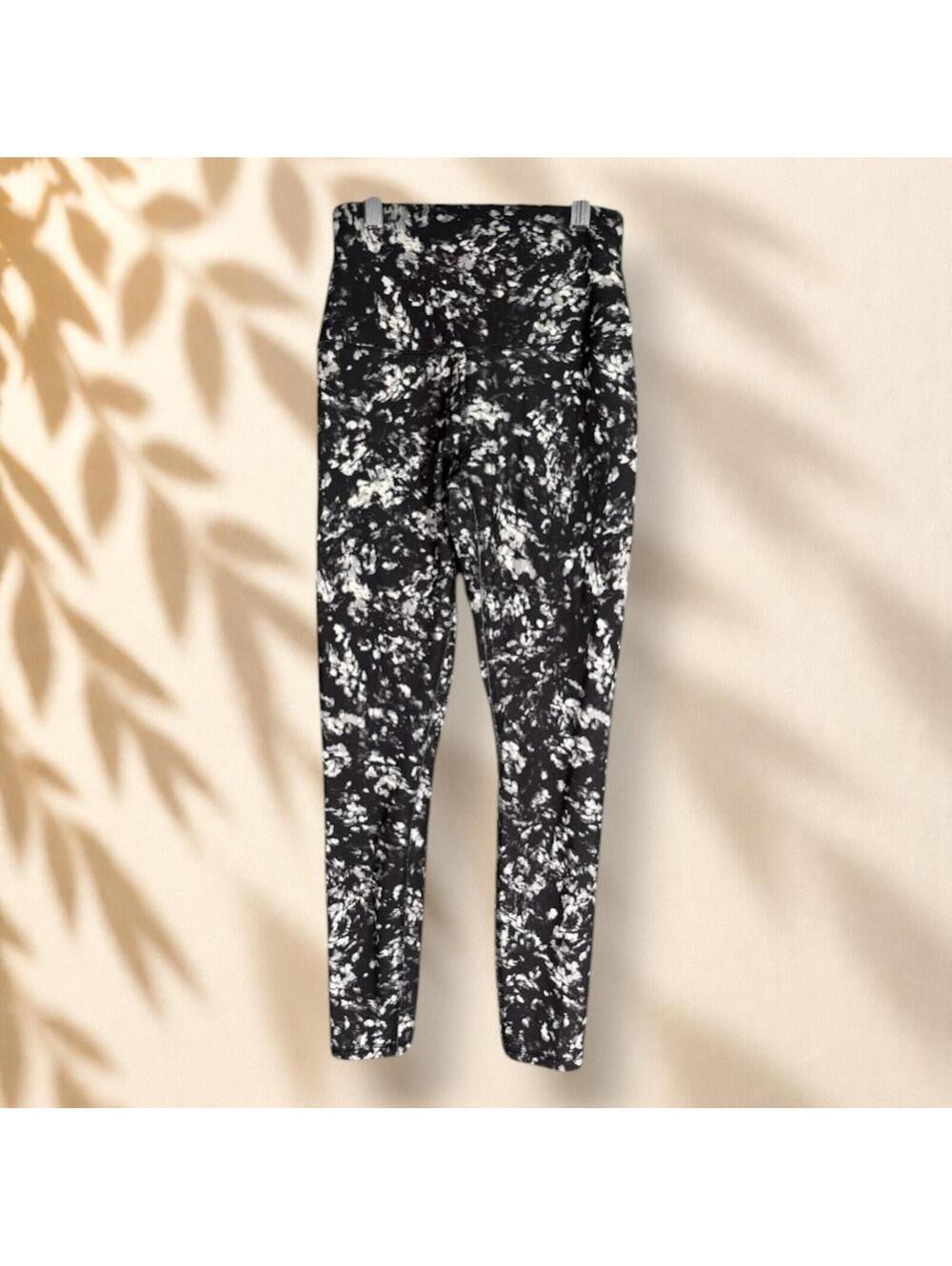 RBX Activewear Leggings Women XS Black Tie Dye Mid Rise Capri Yoga Pull On Gym